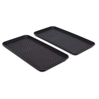 All Weather Boot Tray – Set Of 2 Large Water-resistant Plastic Utility Shoe  Mat For Indoor And Outdoor Use In All Seasons By Stalwart (black) : Target