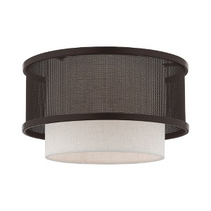 Livex Lighting Braddock 1 - Light Flush Mount in  Bronze - 1 of 4