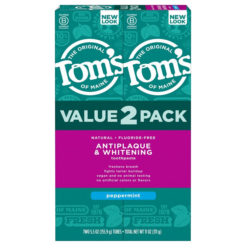 Tom's of Maine Antiplaque and Whitening Peppermint Natural Toothpaste - 5.5oz, 3 of 11