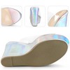 Perphy Women's Platform Clear Strap Open Toe Wedges High Heel Slide Sandals - 3 of 4
