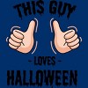 Boy's Design By Humans This Guy Loves Halloween By MultimediaOne T-Shirt - 2 of 4