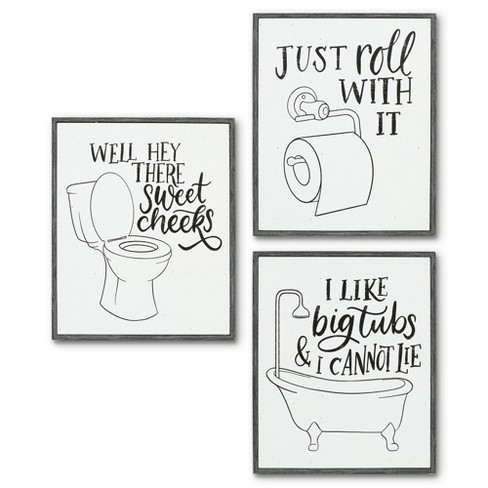 Bathroom on sale signs decor