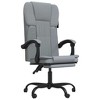 vidaXL Reclining Office Chair Light Gray Fabric - 2 of 4