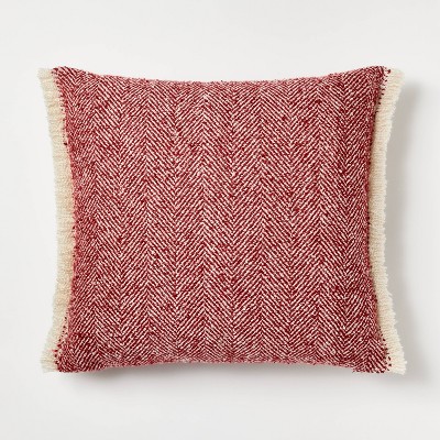 Red herringbone online throw