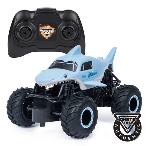 Monster Jam - 6056227 - Jeu Jouet enfant - Megalofdon Storm - Voiture  Radiocommandée Monster Jam - Echelle 1:15 Gris