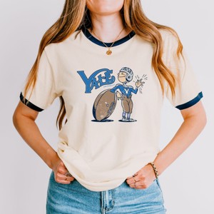Yale University Football Character - Women's Ringer Graphic T-Shirt - 1 of 4