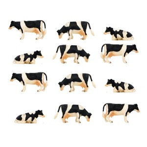 Universal Hobbies 1/32 Black and White Cow 12 Piece Gift Boxed Set - 1 of 2