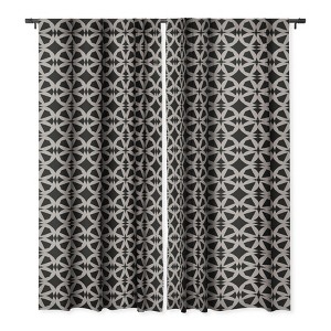 Mirimo Provencal Black Set of 2 Panel Blackout Window Curtain - Deny Designs - 1 of 4
