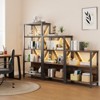 Industrial Metal Bookshelf – Tiered Open Bookcase Organizer, Heavy Duty Tall Storage Shelf for Bedroom, Office, Living Room - 2 of 4