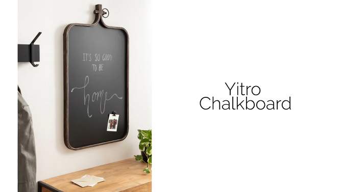 Kate and Laurel Yitro Metal Framed Chalkboard, 20x35, Bronze, 2 of 9, play video