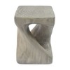 Twisted Spiral Patio End Tables, MGO Accent Table, Wood-Look Outdoor End Table for Patio or Indoor Use, Outdoor Side Table -Christopher Knight Home - 3 of 4
