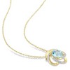EVERLY JEWELRY | Yellow Plated Sterling Silver 2 3/5ct TGW Sky Blue Topaz Interlaced Floral Swirl Pendant with Chain, 18 inc - 4 of 4