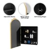 Spassway 36"H*24"W Ornate Arch Metal Medicine Cabinet with Adjustable Shelves Recessed Wall Cabinet Wall Mounted Bathroom Storage Cabinet with Mirror - 3 of 4