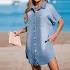 Women's Denim Daydream Mini Shirt Dress - Cupshe - 3 of 4