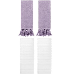 REGALWOVEN 4 Packs Solid Absorbent Soft Cotton Hand Towels 14" x 30" - 1 of 4