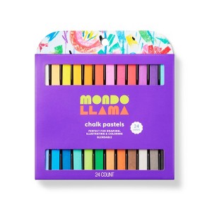 24ct Chalk Pastels - Mondo Llama™: Soft Square Pastels for Drawing, Multicolor, All Ages, Art Supplies, 24 Pack - 1 of 4