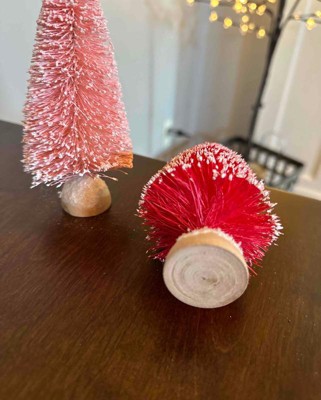 6pc Sisal Christmas Bottle Brush Tree Set - Wondershop™ Assorted Red