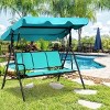 Tangkula Outdoor Swing Canopy Patio Swing Chair 3 Person Canopy Hammock Blue - 3 of 4