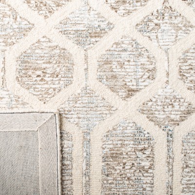 Beige Hand-Tufted Wool and Viscose Area Rug 4' x 6'