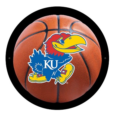 Evergreen Ultra-Thin Edgelight LED Wall Decor, Basketball, University of Kansas- 15 x 15 Inches Made In USA