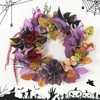 18" Halloween Artificial Garland, Wreath with Spiders, Red Roses & Colorful Leaves, Halloween Decoration for Window, Front Door, Wall, Fireplace - 4 of 4