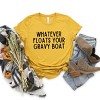 Simply Sage Market Whatever Floats Your Gravy Boat Short Sleeve Tee - L - Mustard - 3 of 4