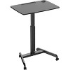 Kantek Adjustable Height Mobile Sit Stand Desk, 22" Table Top Length x 31.50" Table Top Width - 49" Height, Black, Melamine Top Material - 2 of 2