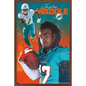 Trends International NFL Miami Dolphins - Jaylen Waddle 21 Framed Wall Poster Prints - 1 of 4