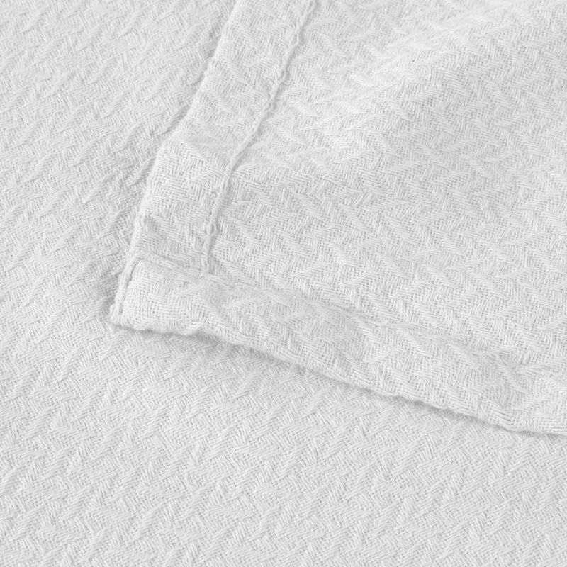 Classic Cotton Textured Chevron Lightweight Woven Blanket by Blue Nile Mills, 3 of 11