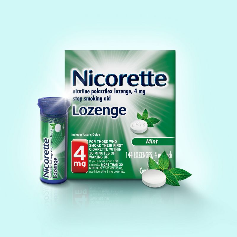 Nicorette 4mg Mint Nicotine Polacrilex Lozenge - 144ct, 3 of 12