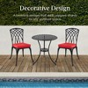Best Choice Products 3-Piece Aluminum Patio Bistro Set w/ Umbrella Hole, 2 Chairs, Polyester Cushions - Black/Red - 4 of 4