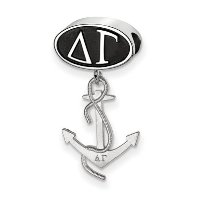 Black Bow Jewelry Sterling Silver Delta Gamma Greek Life Bracelet Bead Charm