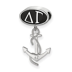 Black Bow Jewelry Sterling Silver Delta Gamma Greek Life Bracelet Bead Charm - 1 of 3