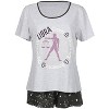 Memoi Women's Libra Zodiac Sign PJ Short Set Med Gray Heather L - 3 of 4