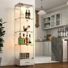 KTMBDW Glass Display Cabinet 4-Shelf with Door and Lock, Curio Cabinets Tempered Glass Floor Standing Bookshelf with Drawer for Bedroom, Living Room - 3 of 4