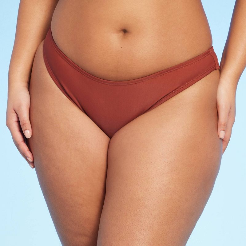 Women's Scoop Front High Leg Extra Cheeky Bikini Bottom - Wild Fable™ Brown, 5 of 7