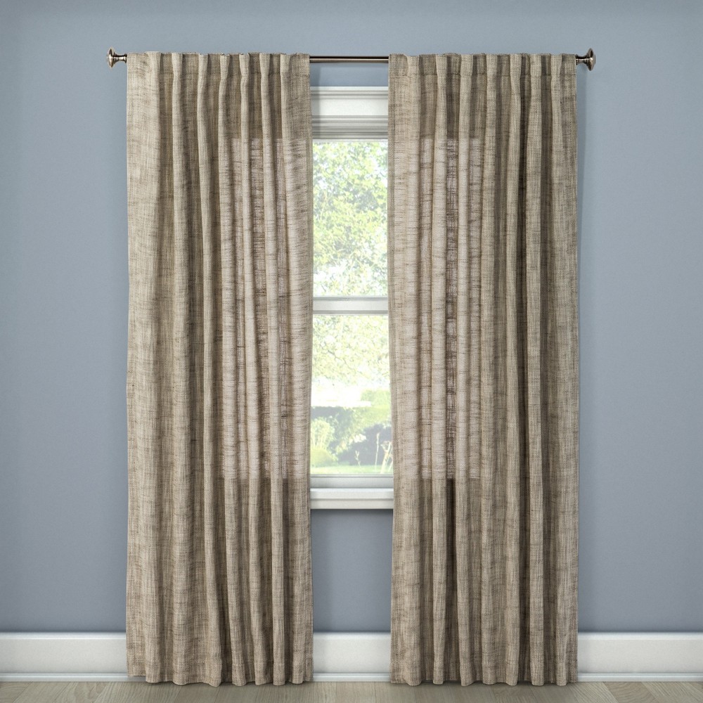 108x54 Textured Weave Back Tab Window Curtain Panel Light Gray - Threshold was $34.99 now $17.49 (50.0% off)