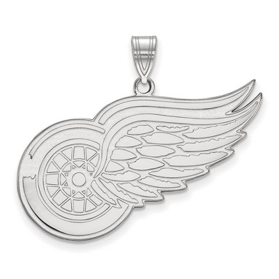 Black Bow Jewelry 10k White Gold Detroit Red Wings NHL Extra Large Pendant