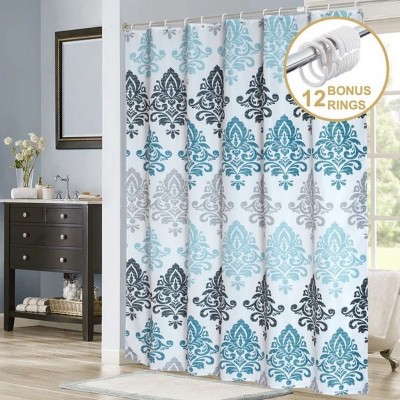 LunaLulinlk Weighted-Hem Fabric Bathroom Curtain