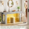 Aheaplus 63'' Farmhouse Console Table with Power Outlets and Light - 3 of 4