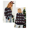Coolmee Women's Sweaters Casual Crewneck Long Sleeve Snowflake Cable Knit Pullover Sweater Tops - 3 of 4