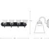 Progress Lighting, Calhoun Collection, 4-Light Vanity Light, Matte Black, Clear Glass, Material: Steel - 2 of 4
