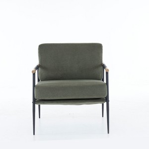NicBex Chenille Accent Chair,Upholstered Living Room Chairs with Mid-Height Backrest,Mid-Century Armchair,Accent Chairs for Living Room,Green - 1 of 4