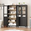 63 Inch Tall Storage Cabinet, Kitchen Pantry 5 Tier Bathroom Cabinet with 2 Doors Adjustable Shelves for Kitchen, Dining Room, Bathroom - 3 of 4