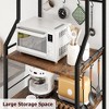 Freestanding Kitchen Bakers Rack, 5 Tier Microwave Stand with Wire Basket & Adjustable Feet, 50.7'' Tall Industrial Coffee Bar Statio - 4 of 4