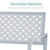 Best Choice Products Indoor Outdoor Steel Garden Bench w/ Geometric Backrest, Foot Levelers - 4 of 4