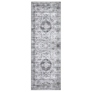Washable Vintage Rug Non Slip Low Pile Rug Soft Throw Floor Cover Foldable Indoor Carpet for Living Room Bedroom Office - 1 of 4