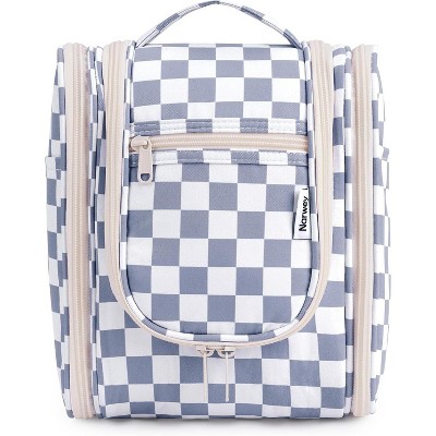 Narwey Small Checked Hanging Travel Toiletry Bag for Women