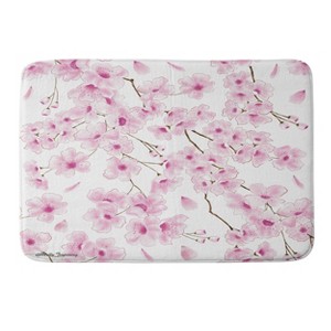 Deny Designs Melly Terpening Cherry Blossom in White Memory Foam Bath Mat - 1 of 4