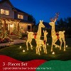 JIONJOY 3-Piece Lighted Christmas Deer Family Set – 5.3Ft Large Standing Reindeer, Holiday Decoration, Gold Fabric, Includes Stakes & Zip Ties - 2 of 4